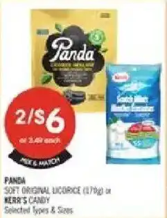 Shoppers Drug Mart Panda soft original licorice or Kerr's candy offer