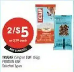 Shoppers Drug Mart Trubar or Clif protein bar offer