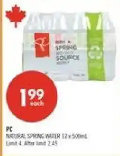Shoppers Drug Mart PC natural spring water offer