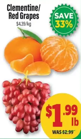 Clementine/Red Grapes