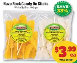 Iqbal Foods Nazo Rock Candy On Sticks offer