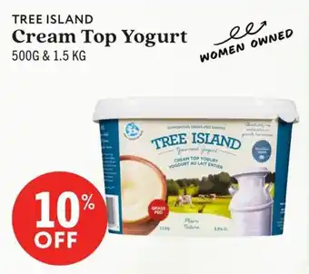Tree Island cream top yogurt