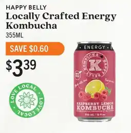 Community Natural Foods Happy Belly Locally Crafted Energy Kombucha offer
