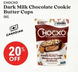 Community Natural Foods Chocxo dark milk chocolate cookie butter cups offer