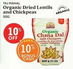 Community Natural Foods Taj Mahal organic dried lentils and chickpeas offer