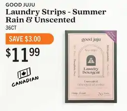 Community Natural Foods Good Juju laundry strips summer rain unscented offer