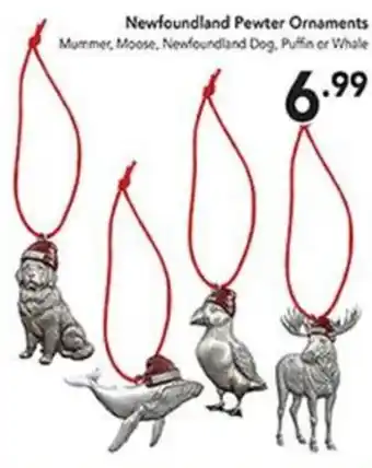 Newfoundland Pewter Ornaments