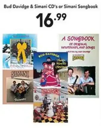 Bud Davidge & Simani CD's or Simani Songbook