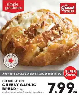 IGA Iga signature cheesy garlic bread offer
