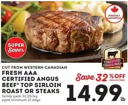 IGA Certified Angus Beef Top Sirloin Roast or Steaks offer