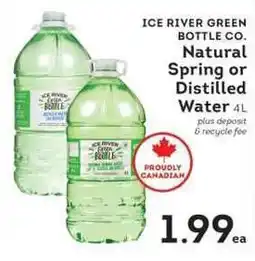 IGA Ice River Green Bottle Co. Natural Spring or Distilled Water offer