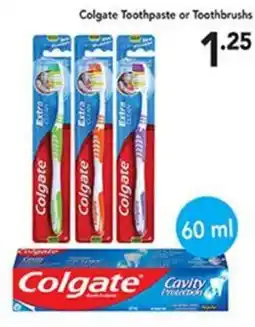 Pipers Colgate toothpaste or toothbrushes offer
