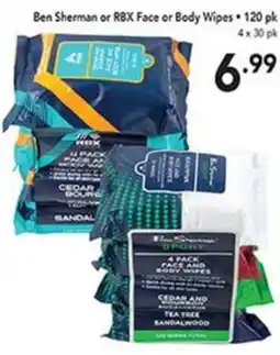 Pipers Ben Sherman or RBX face or body wipes offer