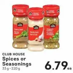 IGA Club House Spices or Seasonings offer