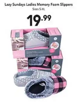 Pipers Lazy Sundays ladies memory foam slippers offer