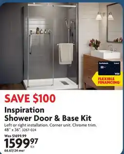 Home Hardware Inspiration Shower Door & Base Kit offer