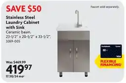 Home Hardware Stainless Steel Laundry Cabinet with Sink offer