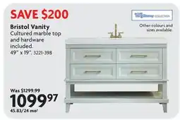 Home Hardware Bristol Vanity offer
