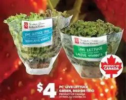 Real Canadian Superstore PC Live Lettuce offer