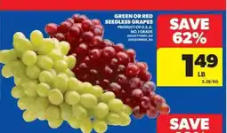 Real Canadian Superstore GREEN or RED SEEDLESS GRAPES offer