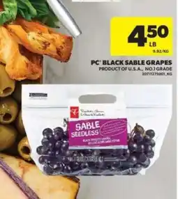 Real Canadian Superstore PC Black Sable Grapes offer