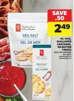 Real Canadian Superstore PC Pita, Scalloped Crackers, or Butter Twists offer