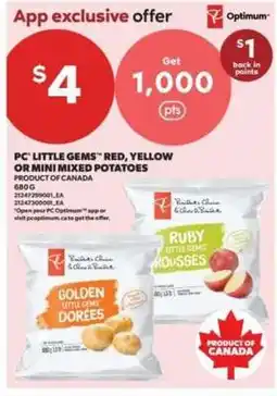 Real Canadian Superstore PC Little Gems Red, Yellow or Mini Mixed Potatoes offer