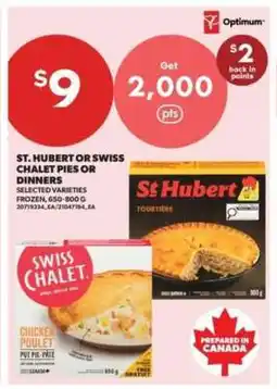 Real Canadian Superstore St. Hubert or Swiss Chalet Pies or Dinners offer