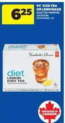 Real Canadian Superstore PC Iced Tea or Lemonade offer