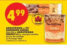 No Frills Armstrong or PC Shredded Cheese offer