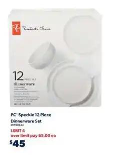 Real Canadian Superstore PC Speckle 12 Piece Dinnerware Set offer