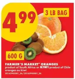 No Frills FARMER'S MARKET ORANGES or KIWI offer