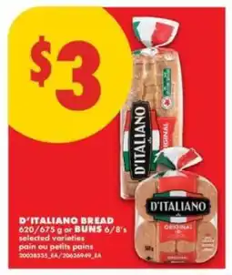 No Frills D'Italiano Bread or Buns offer