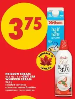 No Frills Neilson Cream or Gay Lea Whipped Cream offer