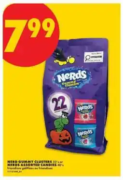 No Frills NERD GUMMY CLUSTERS 22's or NERDS ASSORTED CANDIES 40's offer