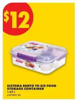 No Frills Sistema Bento To Go Food Storage Container offer