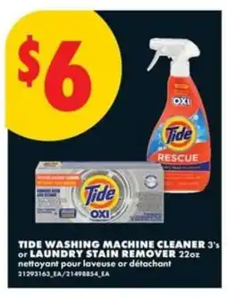 No Frills Tide Washing Machine Cleaner 3's or Laundry Stain Remover 22oz offer