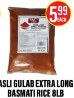 Noble Fresh Foods AAA BASLI GULAB EXTRA LONG BASMATI RICE 8LB offer