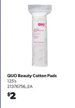 Real Canadian Superstore QUO BEAUTY COTTON PADS, 125'S offer