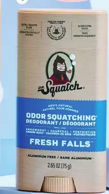 Real Canadian Superstore DR. SQUATCH FRESH FALLS INVISIBLE GLIDE DEODORANT, 75 GL offer