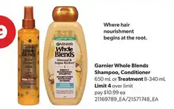 Real Canadian Superstore GARNIER WHOLE BLENDS SHAMPOO, CONDITIONER, 650 ML OR TREATMENT offer