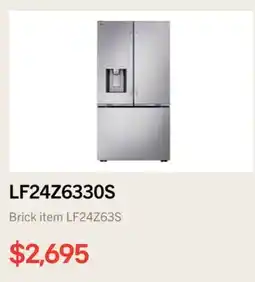The Brick LG 36 24 Cu. Ft. Counter-Depth MAX Zero Clearance French-Door Refrigerator - LF24Z6330S offer