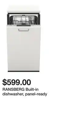 IKEA RANSBERG Built-in dishwasher, panel-ready offer