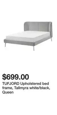 IKEA TUFJORD Upholstered bed frame, Tallmyra white/black, Queen offer