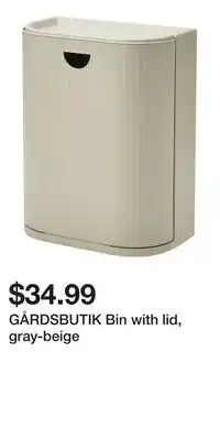 IKEA GÅRDSBUTIK Bin with lid, gray-beige offer