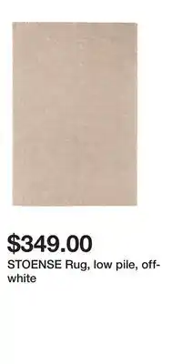 IKEA STOENSE Rug, low pile, off-white offer