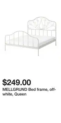 IKEA MELLGRUND Bed frame, off-white, Queen offer