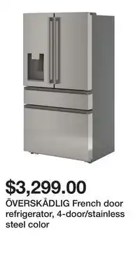 IKEA ÖVERSKÅDLIG French door refrigerator, 4-door/stainless steel color offer