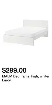 IKEA MALM Bed frame, high, white/Luröy offer