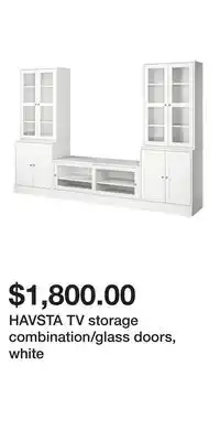 IKEA HAVSTA TV storage combination/glass doors, white offer